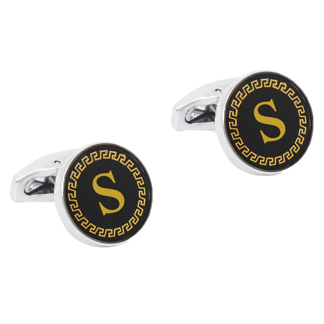 Yellow Chimes Exclusive Collection Alphabet Letters Stainless Steel Statement Cufflinks for Men