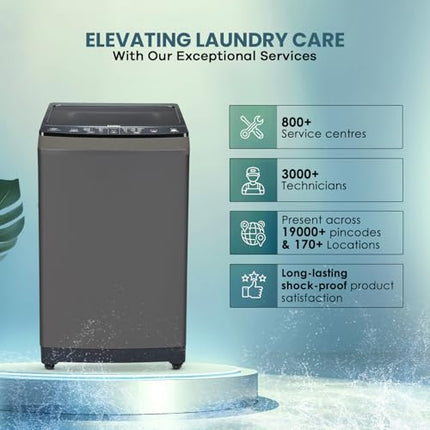 Haier 8 Kg 5 Star Oceanus Wave Technology Toughened Glass Fully Automatic Top Loading Washing Machine (HWM80-826DNZP, Magic Filter, Softfall, Near Zero Pressure, Titanium Grey) 