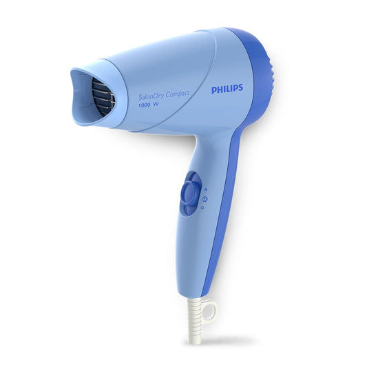 Philips HP8100/60 Compact Hair Dryer| 2 Flexible heat setting| ThermoProtect prevents overhearting | 1000 Watts- Blue