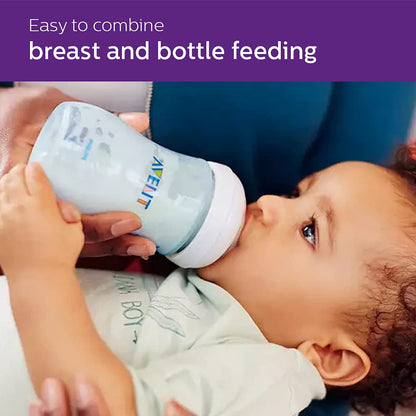 Philips Avent Natural Baby Feeding Bottle | No.1 Brand Recommended by Moms Worldwide | Ideal for 1 months+| Natural Response Technology Mimics Breastfeeding | Uniquely Designed Nipple releases milk only when baby drinks | Pack of 2| SCY903/02