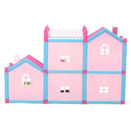 Doll House for Kids Girls | 108 Pcs Pretend Role Play Family Home Toy Set | Doll House Play Set with Double Sided House, Furniture & Accessories Multicolor