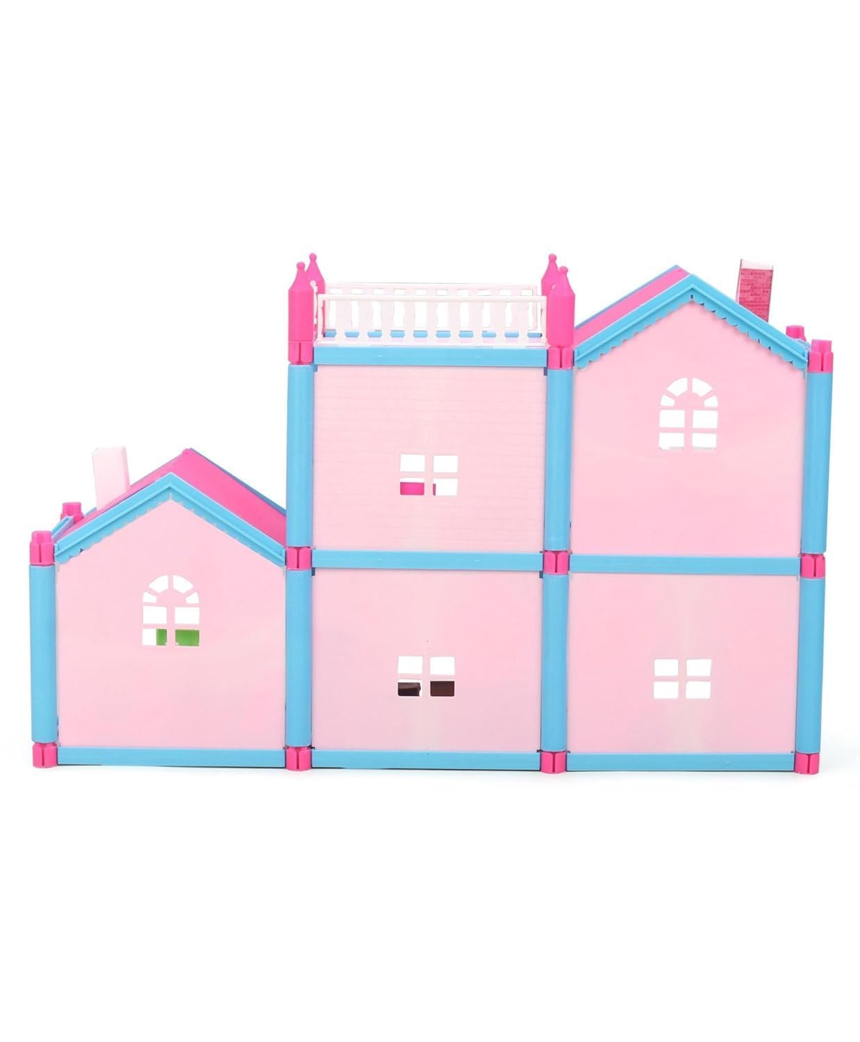 Doll House for Kids Girls | 108 Pcs Pretend Role Play Family Home Toy Set | Doll House Play Set with Double Sided House, Furniture & Accessories Multicolor