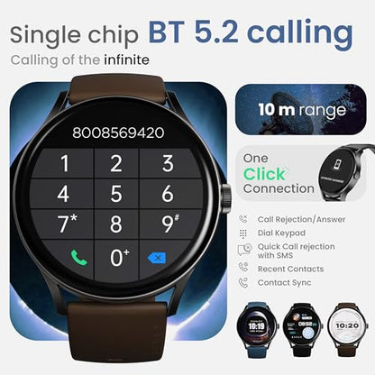 Boult Newly Launched Rover Pro Smart Watch 1.43'' AMOLED, Bluetooth Calling, IP68, Zinc Alloy Frame, 1000 Nits Brightness, AI Voice Assistant, SpO2 Monitoring, 120+ Sports Mode Smartwatch (Regal)