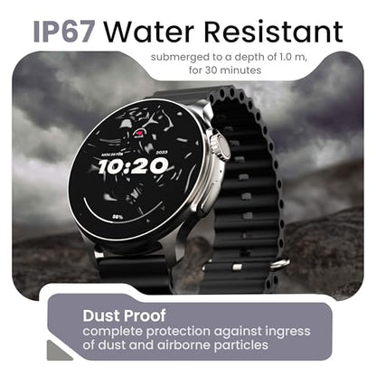 Boult Newly Launched Rover Pro Smart Watch 1.43'' AMOLED, Bluetooth Calling, IP68, Zinc Alloy Frame, 1000 Nits Brightness, AI Voice Assistant, SpO2 Monitoring, 120+ Sports Mode Smartwatch (Regal)