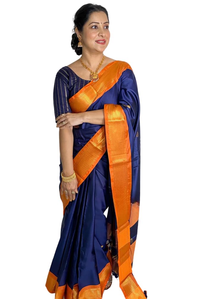 SGF11 Women's Kanjivaram Soft Lichi Silk Saree With Blouse Piece