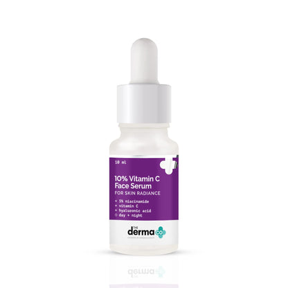 The Derma Co 10% Vitamin C Face Serum I With Vitamin C, 5% Niacinamide & Hyaluronic Acid I For Skin Radiance I Day + Night Regimen | Suitable For All Skin Types | 30ml