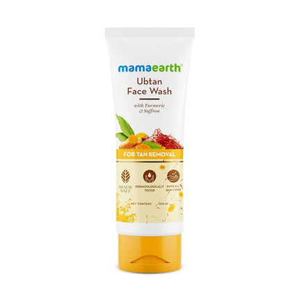 Mamaearth Ubtan Natural Face Wash For all Skin Type with Turmeric & Saffron for Tan Removal – 150 ml