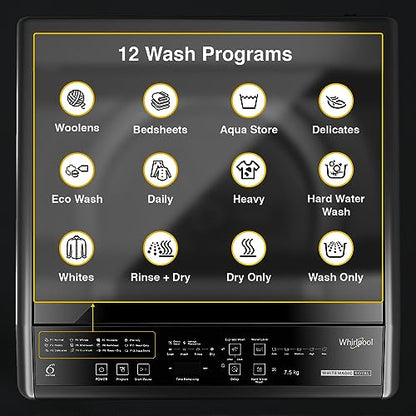 Whirlpool 7 Kg 5 Star Royal Fully-Automatic Top Loading Washing Machine (WHITEMAGIC ROYAL 7.0 GENX, Grey, Hard Water Wash, ZPF Technology)