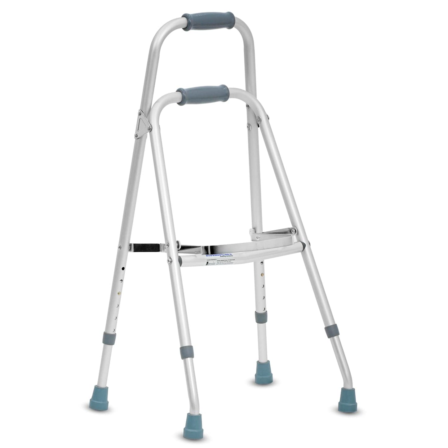 KosmoCare Premium Imported Light Weight Aluminum Height Adjustable Folding Walker 2 - Silver