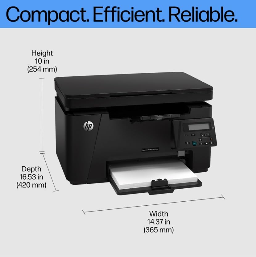 HP Laserjet Pro M126Nw All-in-One B&W Wireless Monochrome Laser Printers for Home: Print, Copy, & Scan, Compact, Easy Mobile Printing, Black