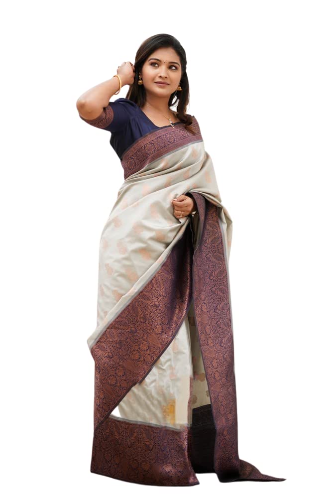 SGF11 Women's Kanjivaram Soft Lichi Silk Saree With Blouse Piece