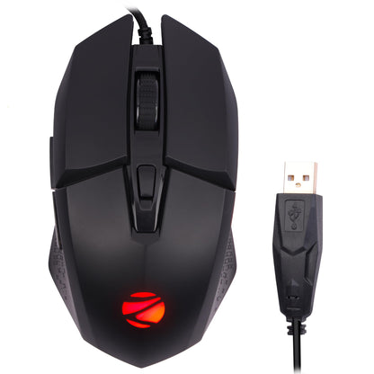 ZEBRONICS PHERO Wired Gaming Mouse with up to 1600 DPI, Rainbow LED Lights, DPI Switch, High Precision, Plug & Play, 4 Buttons