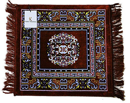 Kuber Industries 4 Pieces Velvet Prayer Mat/Aasan/Pooja Mat/Meditation Mat/Multipurpose Velvet Rug Mat 2 Ft X 2 Ft (Royal Blue) CTKTC33929