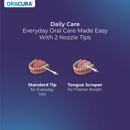 ORACURA OC150 Dental PRO Smart Water Flosser Black, 150ml water tank capacity, Portable & Rechargeable, 3 Modes, 365 Days Warranty