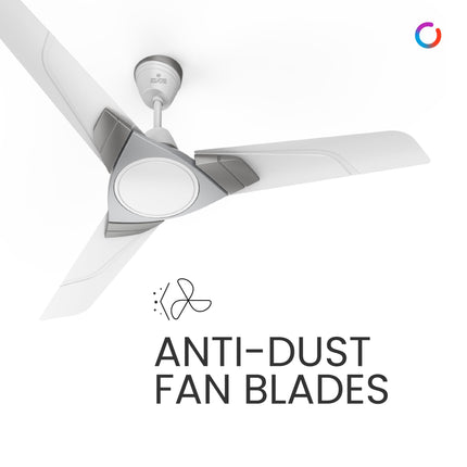 Polycab Aereo Plus Star Rated, 1200mm Ceiling Fan For Home | 100% Copper, High Speed & Air Delivery | Saves Up To 33% Electricity, Rust-Proof Aluminium Blades, 52 Watt | 3 Years Warranty【Lilac Silver】