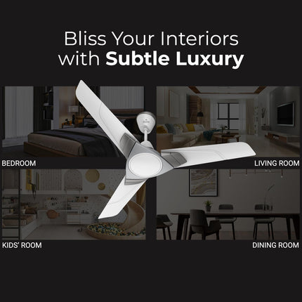 Polycab Aereo Plus Star Rated, 1200mm Ceiling Fan For Home | 100% Copper, High Speed & Air Delivery | Saves Up To 33% Electricity, Rust-Proof Aluminium Blades, 52 Watt | 3 Years Warranty【Lilac Silver】