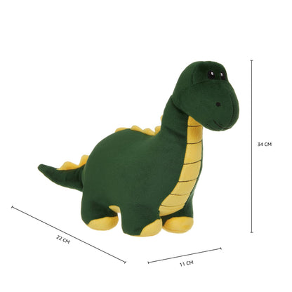 Amazon Brand - Jam & Honey Dinosaur, Cute, Plush/Soft Toy, Suitable for Boys, Girls and Kids, Super-Soft, Safe, 34 cm (Green & Yellow)