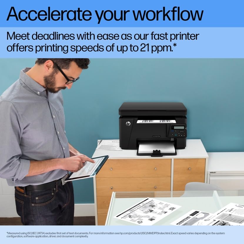 HP Laserjet Pro M126Nw All-in-One B&W Wireless Monochrome Laser Printers for Home: Print, Copy, & Scan, Compact, Easy Mobile Printing, Black