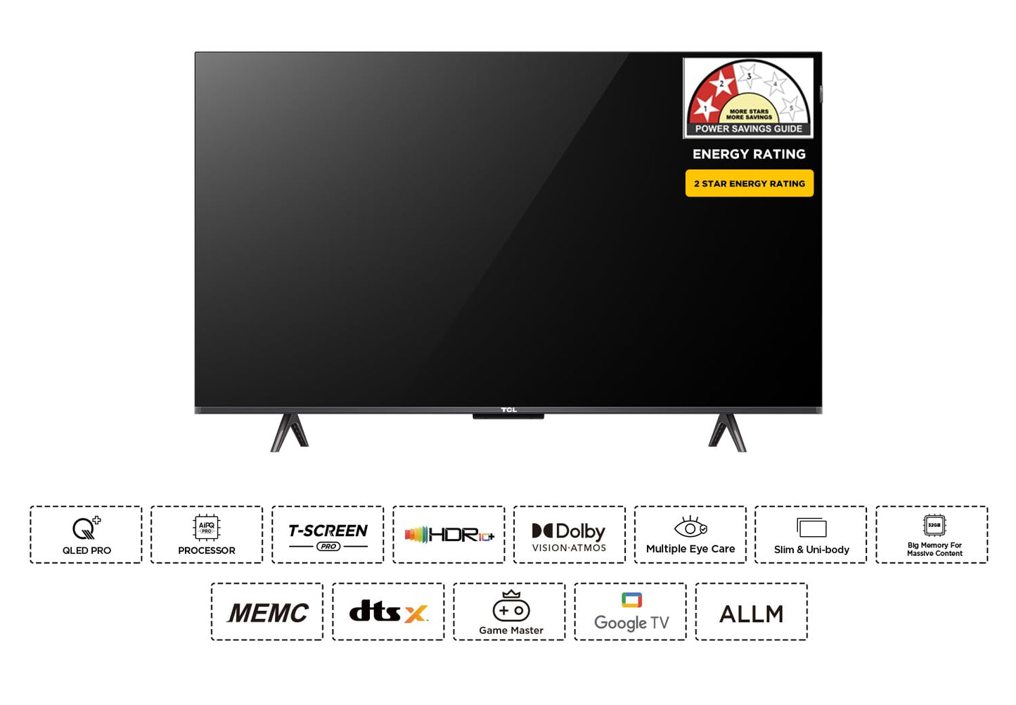 TCL 139 cm (55 inches) 4K Ultra HD Smart QLED Google TV 55C61B (Black)