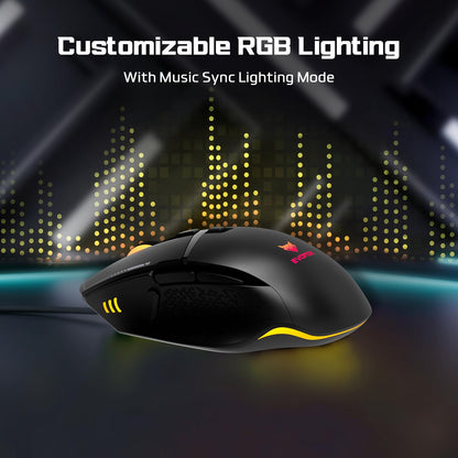 EvoFox Ultra Value Series Blaze Programmable Gaming Mouse |8 Fully Programmable Buttons| Ultra-responsive 7000fps | Gaming Grade Sensitive DPI Upto 12800 |RGB Lights with Music sync Mode | Windows Software