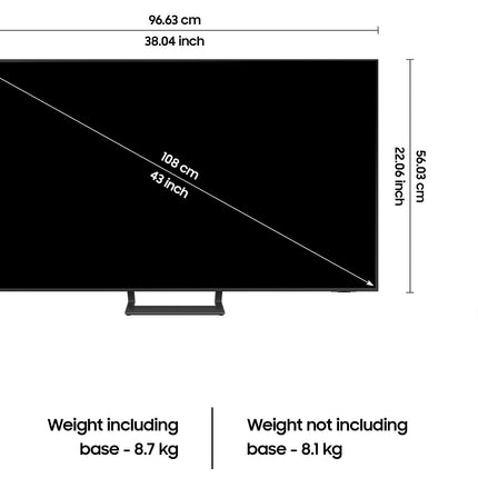 Samsung 108 cm (43 inches) 4K Ultra HD Smart LED TV UA43CU8570ULXL (Titan Grey) 