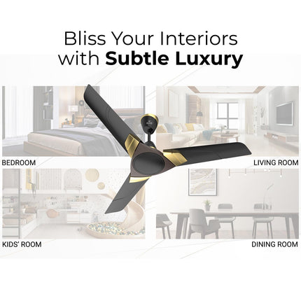 Polycab Aereo Plus Star Rated, 1200mm Ceiling Fan For Home | 100% Copper, High Speed & Air Delivery | Saves Up To 33% Electricity, Rust-Proof Aluminium Blades, 52 Watt | 3 Years Warranty【Lilac Silver】