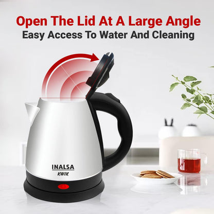 INALSA Premium English Finish Electric kettle|Analogue Temperature Display|2 Yr Warranty|Non Toxic SS Inner Body|Detachable Mesh Filter with Safety Cap (Callisto)