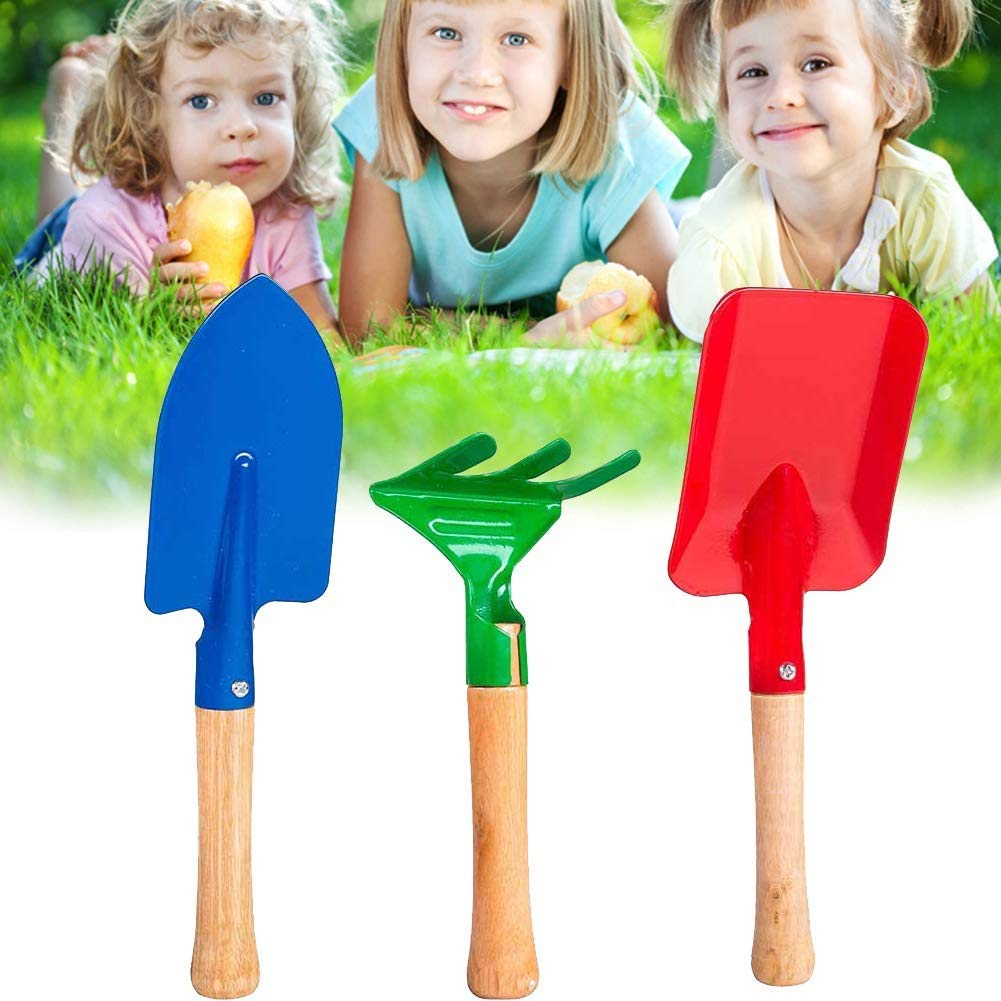 Kids Garden Tools Set by Divine Tree for Kids/Childrens on Christmas, Birthdays and Many More Occasions 3 Pcs Kids Gardening Toys (Trowel,Shovel,Rake)