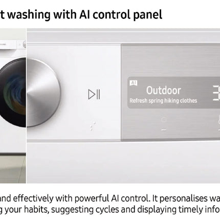 Samsung 7 kg, 5 Star, AI Control, Wi-Fi, Digital Inverter, Motor, Fully-Automatic Front Load Washing Machine (WW70T502NAN1TL, Hygiene Steam, Inox) 