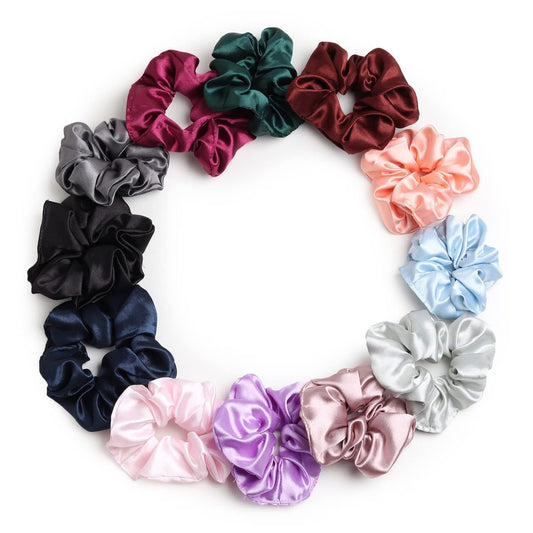 Satin Scrunchies for women/girls | Same Colors in the Image (Pack of 8) | Scrunchies for Women's Hair Band | Stylish Silk Satin with Strong Elastic & Pastel colors