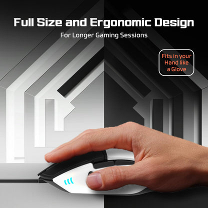 EvoFox Ultra Value Series Blaze Programmable Gaming Mouse |8 Fully Programmable Buttons| Ultra-responsive 7000fps | Gaming Grade Sensitive DPI Upto 12800 |RGB Lights with Music sync Mode | Windows Software