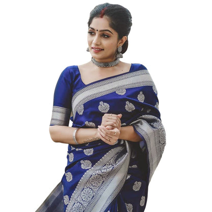 SGF11 Women's Kanjivaram Soft Silk Saree With Blouse Piece