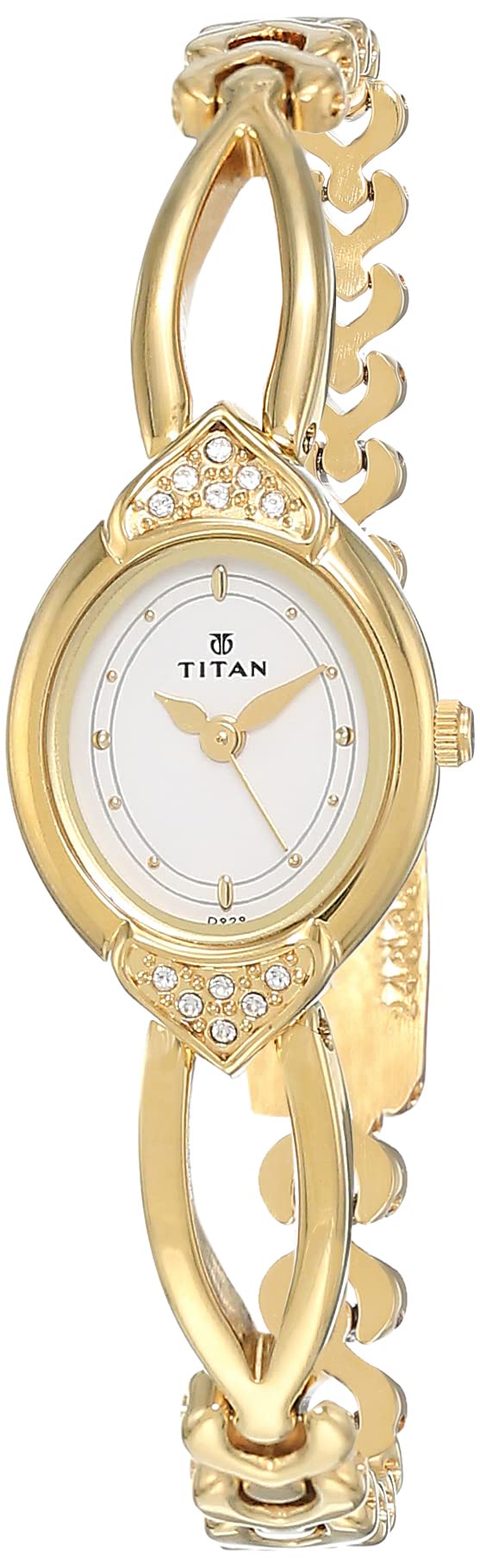 Titan Quartz Analog White Dial Metal Strap Watch for Women-NS2468YM04