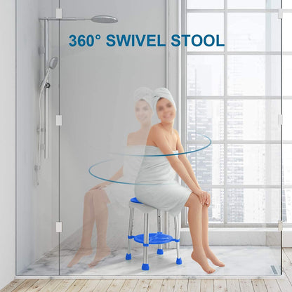 KosmoCare Premium Imported Shower Stool | Height Adjustable, Tool-Free Assembly Shower Chair with Anti-Slip Rubber Tips for Safety of Seniors & Elderly