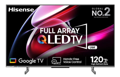 Hisense 139 cm (55 inches) E68N Series 4K Ultra HD Smart Google QLED TV 55E68N (Grey)