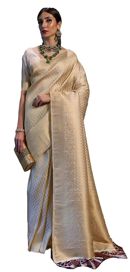 SWORNOF Womens Kanjivaram Banarasi Silk Saree Kanchipuram Patola saree