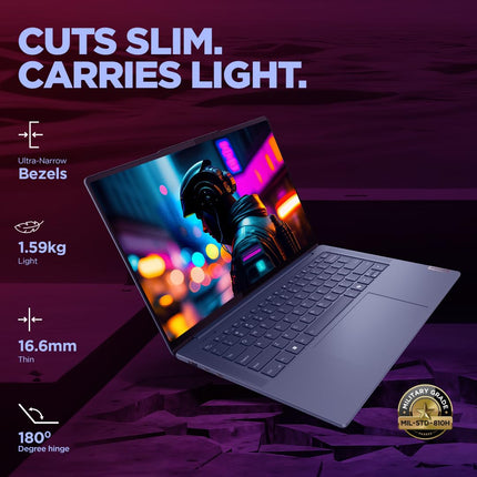 Lenovo Yoga Pro 7 Intel Evo Core Ultra 7 155H Built-in AI 14"(35.5cm) 2.8K-OLED 400Nits 120Hz Laptop (16GB/1TB SSD/NVIDIA RTX 4050 6GB/FHD+IR Camera/Win11/MSO 21/3mon GamePass/Grey/1.5Kg), 83E2005EIN 