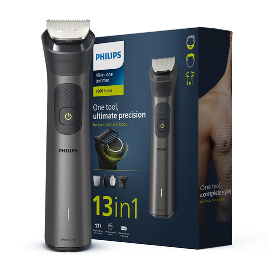 Philips India's No.1 Men's Trimmer| Patented Twin Trim Blades I Precision Trimming, 13-in-1 Modern Man Kit -Face, Body & Private Parts I 3 Year Warranty I120Min Runtime I 5 min Quick Charge MG7920/65