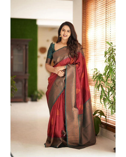 SGF11 Women's Kanjivaram Soft Lichi Silk Saree With Blouse Piece