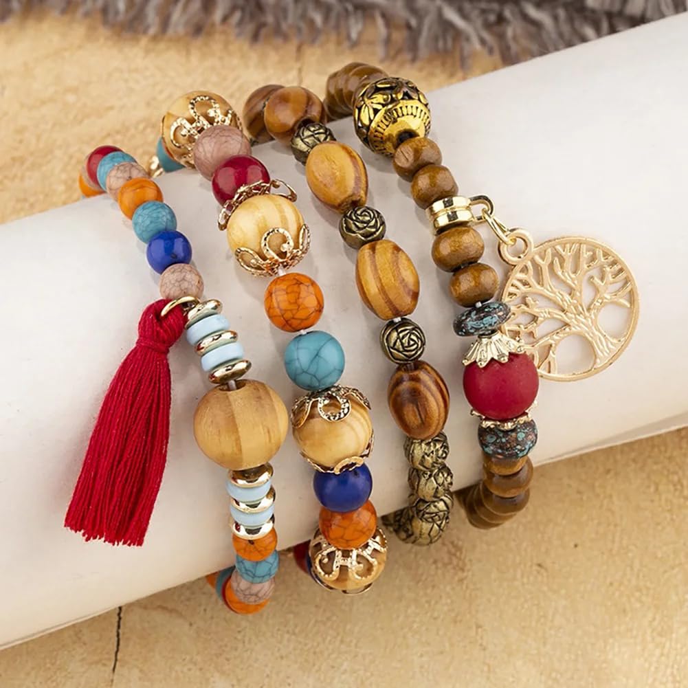 Shining Diva Fashion Bohemian Stackable Multilayer Hamsa Hand Evil Eye Lucky Protection Bracelets Multicolor Crystal Charm Beaded Bracelet for Women Girls