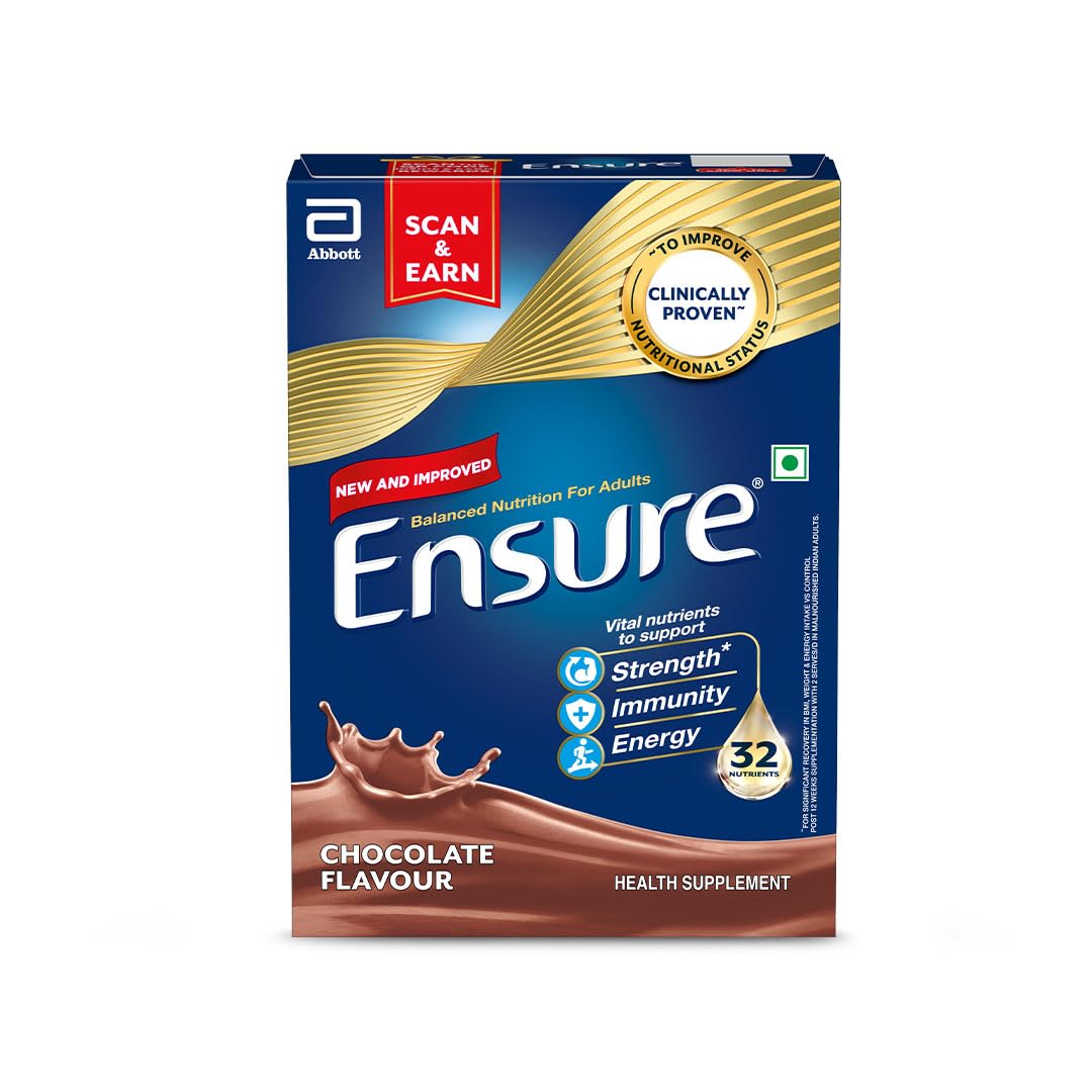 Ensure No 1 Nutritional Supplement Drink in the world|32 nutrients High Protein,Calcium,Vit D|Chocolate400g/375g(Wt may vary)