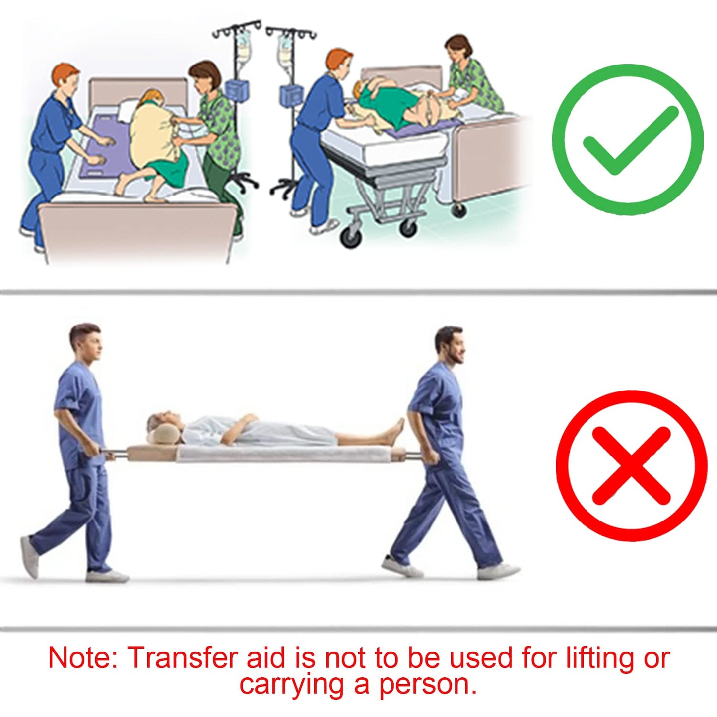 KosmoCare Patient Aid Positioning Sheet With Handles 42" X 36",Made With A Double Layer For Added Strenght,Transfer Sheet For Turning,Repositioning & Sitting Up,Washable Patient Positioning Sheet