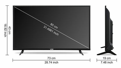 VW 80 cm (32 inches) Frameless Series HD Ready Android Smart LED TV VW32S (Black)