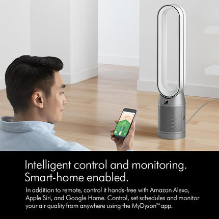 Dyson Air Purifier Cool TP07 (White/Silver) | Covers 600 Sq. Ft| Advanced HEPA H13 filtration|Removes 99.95% of allergens & pollutants as small as PM 0.1|Smart Control| 2 Year Warranty 