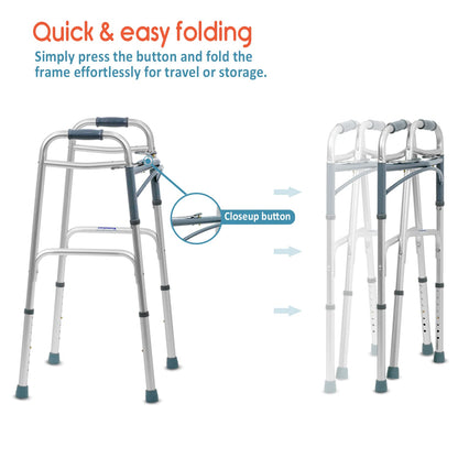 KosmoCare Deluxe Folding Walker with 5" castors