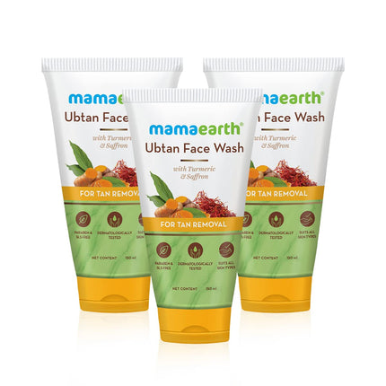 Mamaearth Ubtan Natural Face Wash For all Skin Type with Turmeric & Saffron for Tan Removal – 150 ml