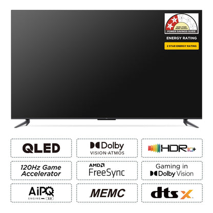 TCL 139 cm (55 inches) 4K Ultra HD Smart QLED Google TV 55C61B (Black)