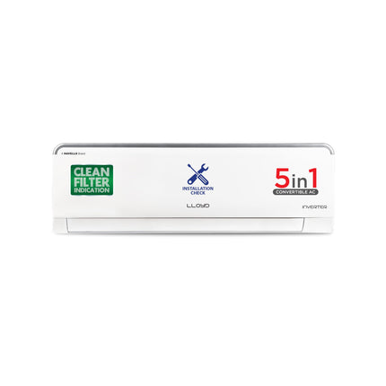 Lloyd 0.8 Ton 3 Star Inverter Split AC (5 in 1 Convertible, 100% Copper, Anti-Viral + PM 2.5 Filter, White with Silver Deco Strip, GLS09I3FOSEV) 