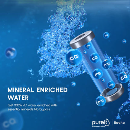 HUL Pureit Revito Prime RO+MF+Mineral+UV in-Tank | INR 1000 Off on Exchange | 7 stage | 8L Capacity | Upto 70% Water Savings | Suitable for Borewell, Tanker & Municipal Water | DURAViva | Black