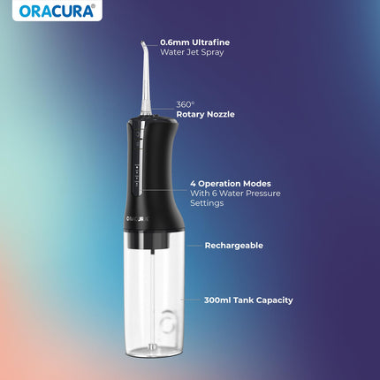 ORACURA® OC300 PRO Smart Pro Water Flosser® Blue | 365 Days Warranty | 4 Modes | Micro-Bubble Technology | 8 Nozzle Tip | 4 Vibrant Colours | 300ml Water Tank